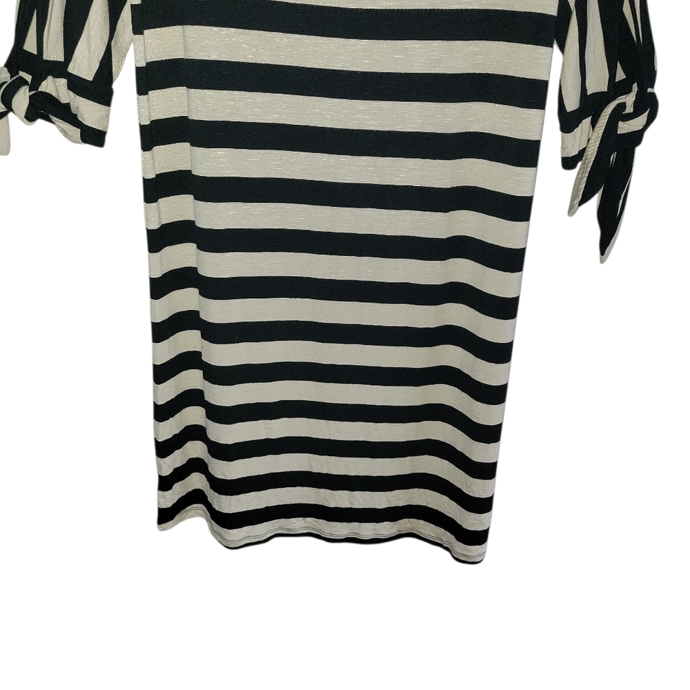 Soft Surroundings Adrift Striped Dress Black & Cream Medium - Picture 6 of 9
